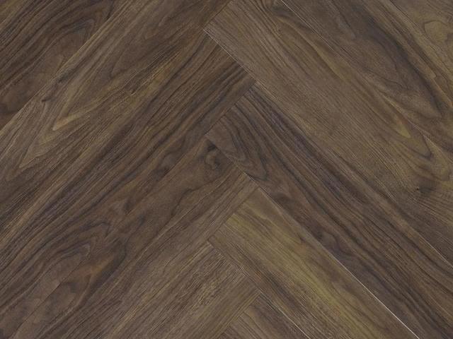 My Step Aqua Herringbone LVT Орех Неро 11.8x59 см, поверхность нет, рельефная