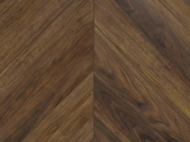 My Step Aqua Herringbone LVT Орех Неро Chevron 12.7x55.5 см, поверхность нет, рельефная