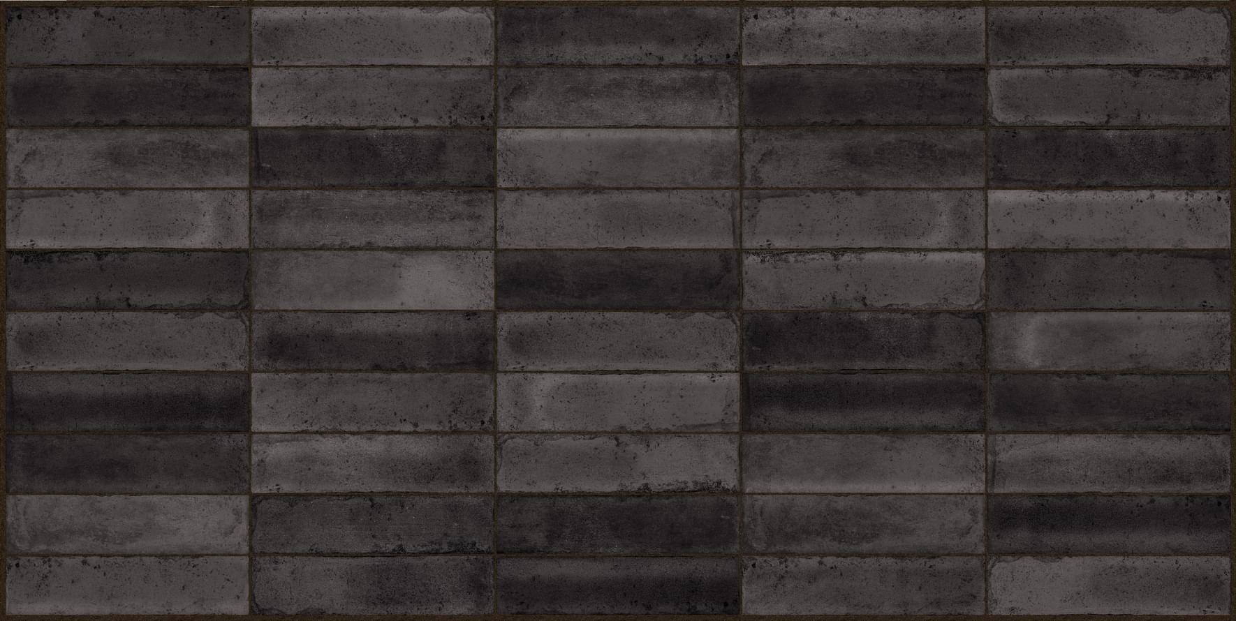 Плитка Nabel Кварцекерамика Art Aix Espresso Black 60x120 см, поверхность полированная, рельефная