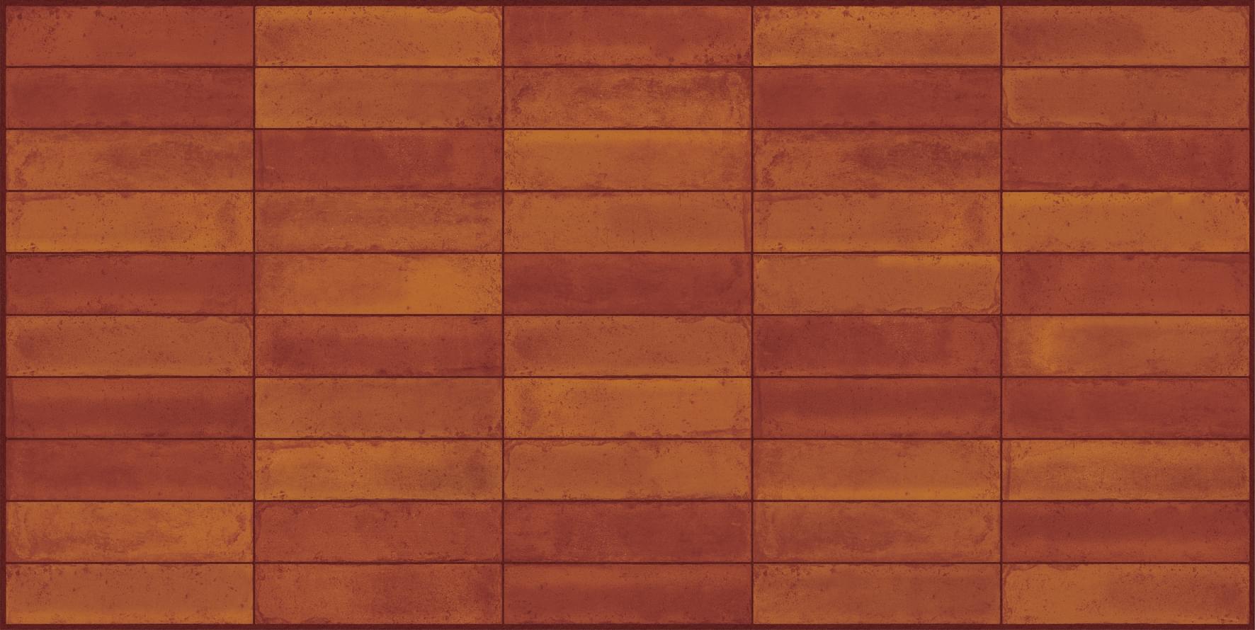 Плитка Nabel Кварцекерамика Art Aix Terracotta Brown 60x120 см, поверхность полированная, рельефная