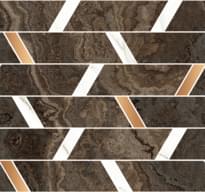 Плитка Naxos Rhapsody Mosaic Brick Brown 30x32 см, поверхность полированная