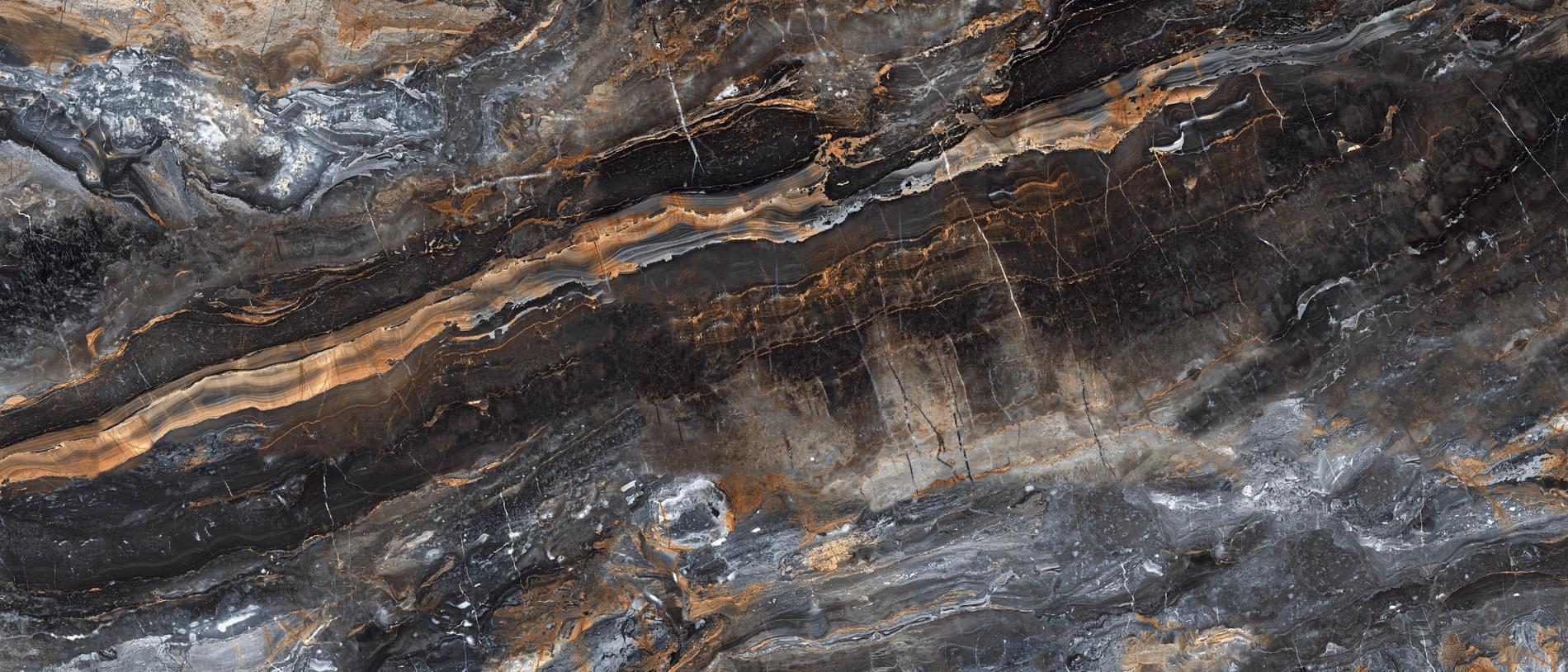 Плитка Neodom Titanium Lawa Nero Распродажа 120x280 см, поверхность полированная