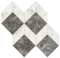 Плитка Novabell Imperial Michelangelo Mosaico 3D Levigato Bianco Carrara 28x27 см, поверхность полированная