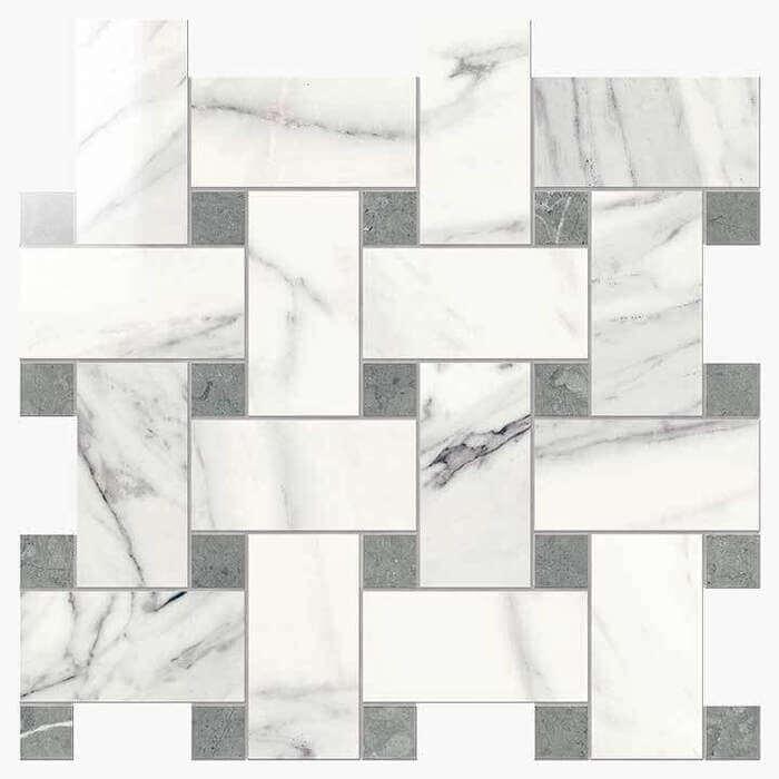 Novabell Imperial Mosaico Intreccio Calacatta Bianco Lappato 30x30