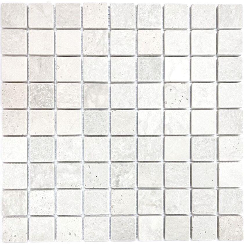 Плитка ORRO Stone Травертин Серый Матовый 3x3 30.5x30.5 см, поверхность матовая