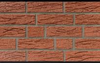 Плитка Olfry Brick Rubin Rot Rustica Besandet 7.1x24 см, поверхность матовая, рельефная
