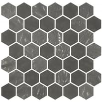 Плитка Onix Mosaico Crystalglass Hexa Black 30x30 см, поверхность микс