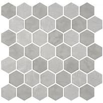 Плитка Onix Mosaico Crystalglass Hexa Grey 30x30 см, поверхность микс