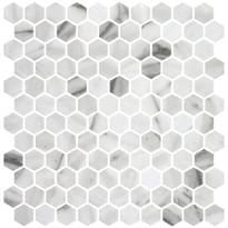 Плитка Onix Mosaico Hex Eco Stones Calacatta Matte 30.1x29 см, поверхность матовая, рельефная