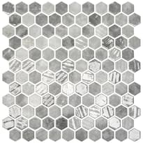 Плитка Onix Mosaico Hex Eco Stones Gray Silver Mix 30.1x29 см, поверхность матовая