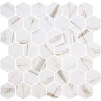 Плитка Onix Mosaico Hex Eco Stones Xl Calacatta Gold Matte 28.4x28.6 см, поверхность матовая