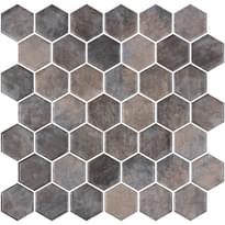 Плитка Onix Mosaico Hex Eco Stones Xl Denim Copper 28.4x28.6 см, поверхность глянец