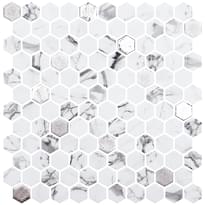 Плитка Onix Mosaico Hex Marmoreal Fosco Silver 30.1x29 см, поверхность микс