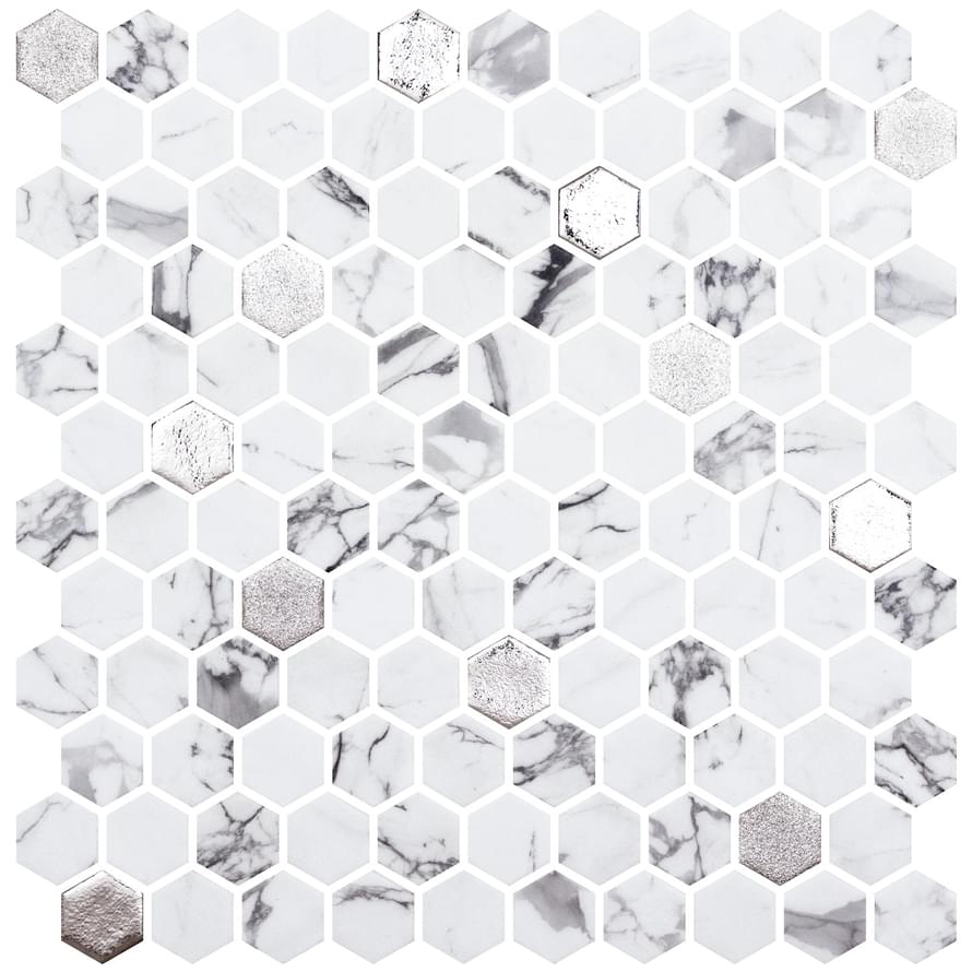 Плитка Hexagon White Glass 30-30