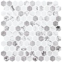 Плитка Onix Mosaico Hex Marmoreal Misty Matte 30.1x29 см, поверхность матовая, рельефная