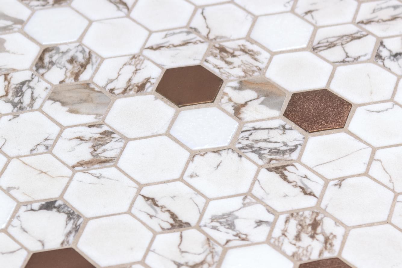 стекло фабрики Onix Mosaico коллекция Hex Marmoreal