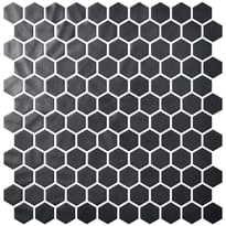 Плитка Onix Mosaico Hex Natureglass Black 30.1x29 см, поверхность матовая