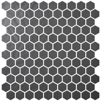 Плитка Onix Mosaico Hex Natureglass Dark Grey 30.1x29 см, поверхность матовая