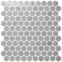 Плитка Onix Mosaico Hex Natureglass Smooth Grey 30.1x29 см, поверхность матовая