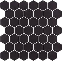Плитка Onix Mosaico Hex Natureglass Xl Black Matte 28.4x28.6 см, поверхность матовая