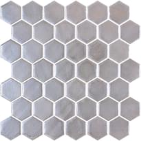 Плитка Onix Mosaico Hex Natureglass Xl New Argent 28.4x28.6 см, поверхность глянец