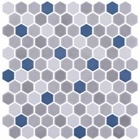 Плитка Onix Mosaico Hex Stoneblends Aegean 30.1x29 см, поверхность микс, рельефная