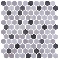 Плитка Onix Mosaico Hex Stoneblends Smoke 30.1x29 см, поверхность микс, рельефная