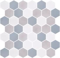 Плитка Onix Mosaico Hex Stoneblends Xl Sky 28.4x28.6 см, поверхность матовая