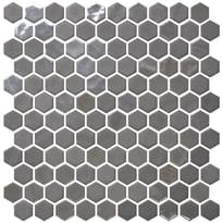 Плитка Onix Mosaico Hex Stoneglass Blends Opalo Grey 30.1x29 см, поверхность микс