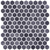 Плитка Onix Mosaico Hex Stoneglass Antracite 30.1x29 см, поверхность матовая