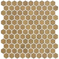 Плитка Onix Mosaico Hex Stoneglass Gold 29x30.1 см, поверхность полуматовая