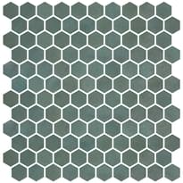Плитка Onix Mosaico Hex Stoneglass Green 30.1x29 см, поверхность матовая