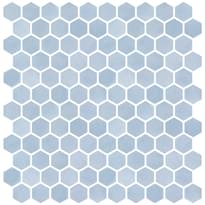 Плитка Onix Mosaico Hex Stoneglass Light Blue 30.1x29 см, поверхность матовая