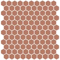 Плитка Onix Mosaico Hex Stoneglass Tangerine 30.1x29 см, поверхность матовая