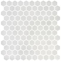 Плитка Onix Mosaico Hex Stoneglass White 30.1x29 см, поверхность матовая