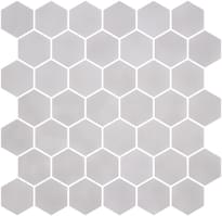 Плитка Onix Mosaico Hex Stoneglass Xl Gainsboro 28.4x28.6 см, поверхность полуматовая