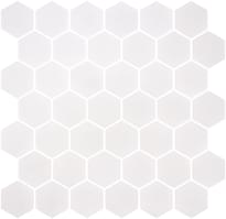 Плитка Onix Mosaico Hex Stoneglass Xl White 28.4x28.6 см, поверхность полуматовая