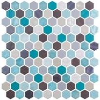 Плитка Onix Mosaico Hexagon Blends Aquamarine 30.1x29 см, поверхность микс