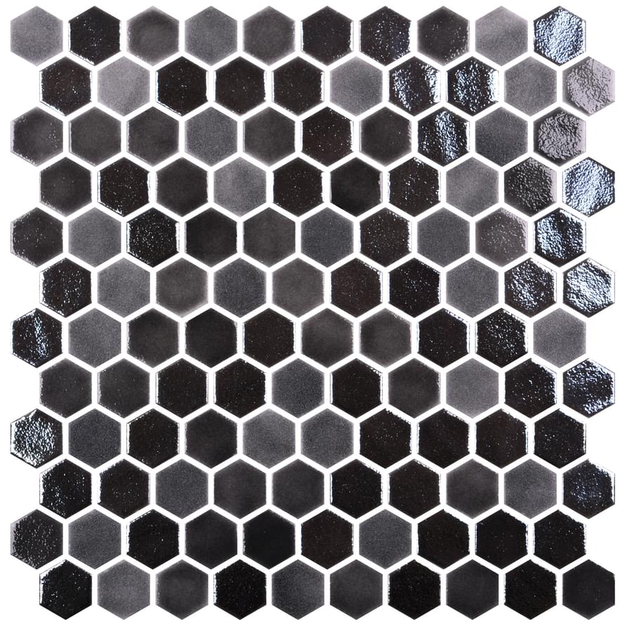 Onix Mosaico Hexagon Blends Black 30.1x29