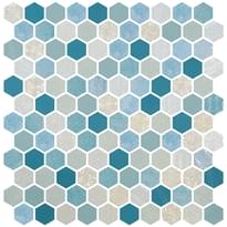 Плитка Onix Mosaico Hexagon Blends Seagreen 30.1x29 см, поверхность микс