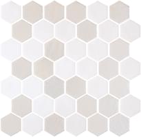 Плитка Onix Mosaico Hexagon Blends Xl Stoneglass Opalo White 28.4x28.6 см, поверхность микс