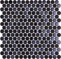 Плитка Onix Mosaico Penny Blends Natureglass Opalo Black 28.6x28.6 см, поверхность микс