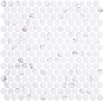 Плитка Onix Mosaico Penny Ecostones Venato White Matte 28.6x28.6 см, поверхность матовая
