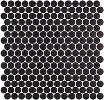 Плитка Onix Mosaico Penny Natureglas Black Matte 28.6x28.6 см, поверхность матовая