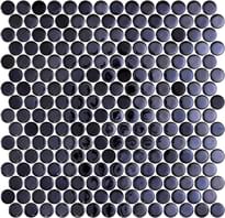 Плитка Onix Mosaico Penny Opalo Opalo Black 28.6x28.6 см, поверхность глянец