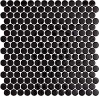 Плитка Onix Mosaico Penny Shiny Black Shiny 28.6x28.6 см, поверхность глянец