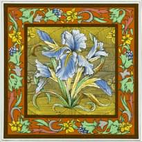 Плитка Original Style Artworks Brilliant White Blue Iris Single Tile 15.2x15.2 см, поверхность глянец