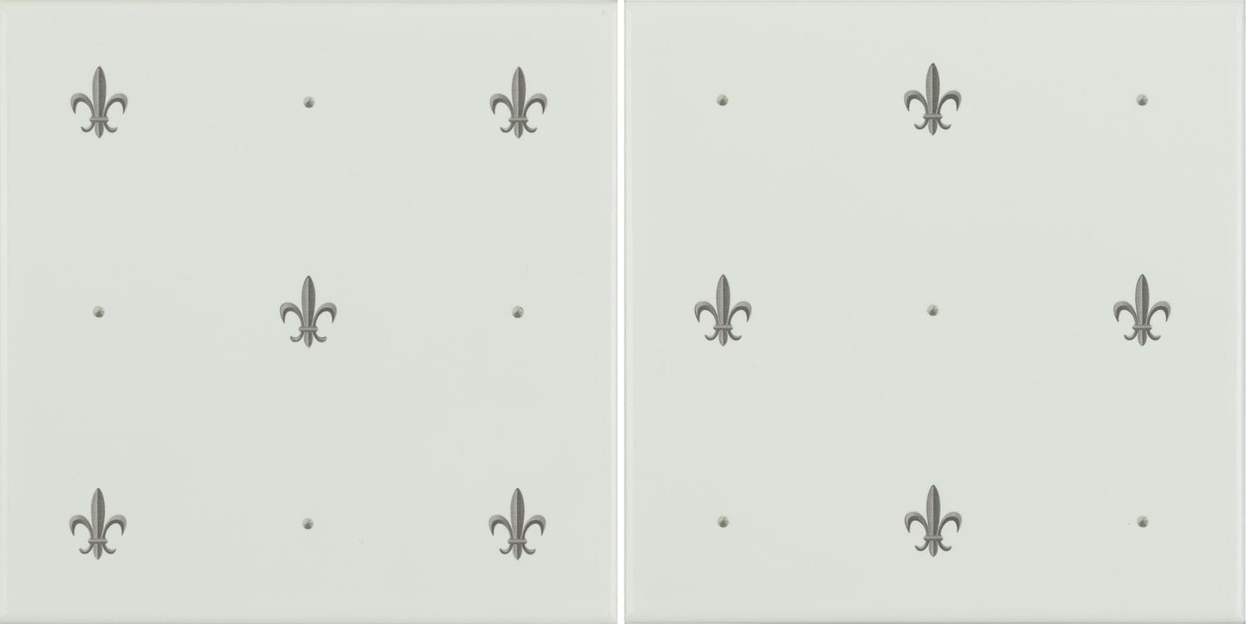 Original Style Artworks Brilliant White Fleur De Lis Platinum 15.2x30.4