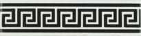 Плитка Original Style Artworks Brilliant White Greek Key Jet Black 4x15.2 см, поверхность глянец