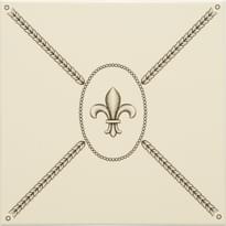 Плитка Original Style Artworks Colonial White Cartouche With Fleur De Lis 15.2x15.2 см, поверхность глянец